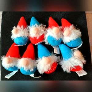 Lot of Eight Patriotic Plush Gnomes Oriental  Trading